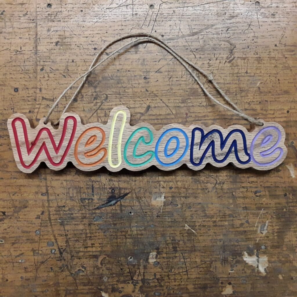 Rainbow Welcome Engraving